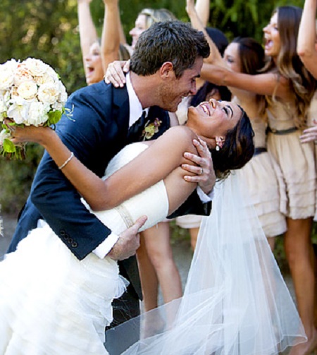 Dave Annable and Odette Annable on the wedding day