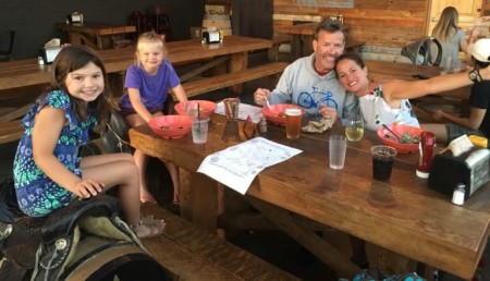 Natalie Compagno with her family during breakfast