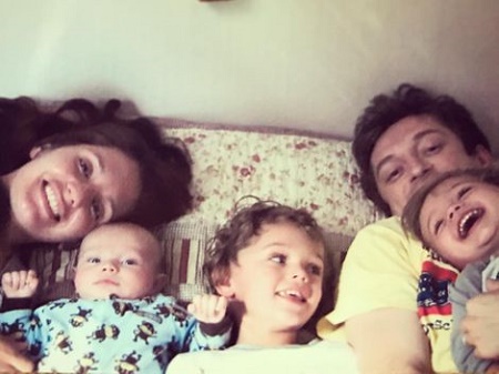 Maria LaRosa with her husband and three sons