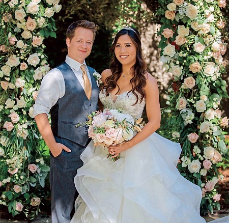 Jason Earles and Katie Drysen at their wedding days