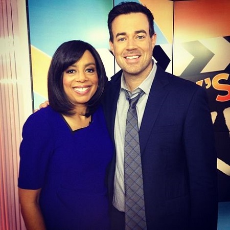 Sharon is posing along with Carson on the studio on Today Show