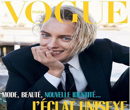 Erika Linder as a model in the famous magazine, VOGUE