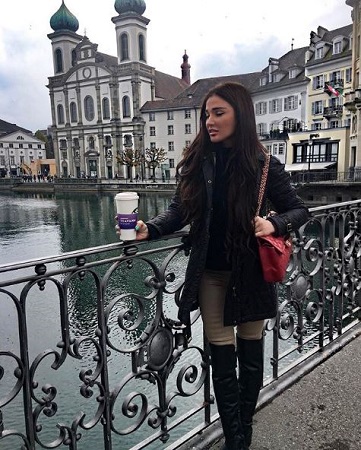 Image: Kristina traveling to the Switzerland. Source: Kristinabasham