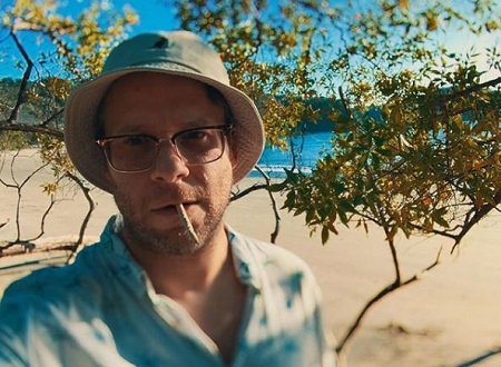 Seth Rogen having some smoke