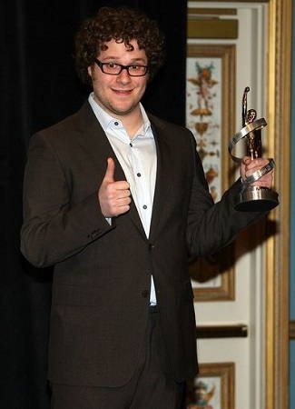 Seth Rogen after winning his award