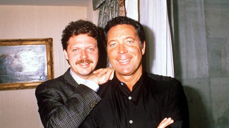 Tom Jones with his son, Mark Woodward
