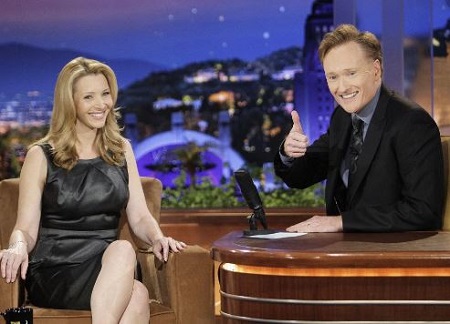 Conan interviewing Lisa Kudrow.