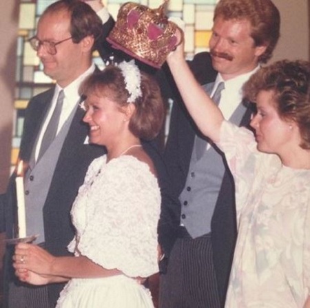 Image: Harry with his wife, Andrea during their wedding. Source: Instagram @andijoyce