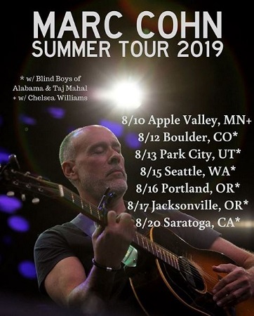 Image: Marc Cohn's concert tour list. Source: Instagram @marc_cohn