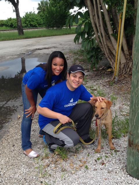 Denise saved dog with friend.