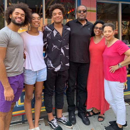 Christopher John Farley and his wife, Sharon Epperson with their children (in the center) and Darlene Trower, James Gilmer