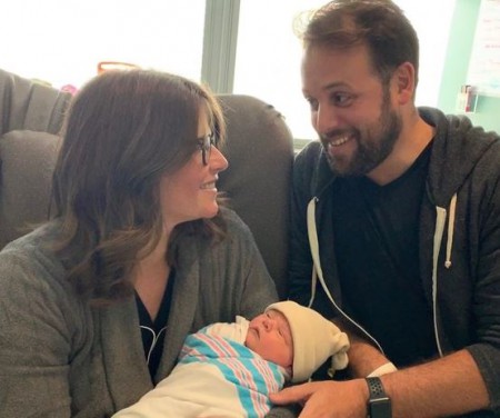 Matt Rivera and his wife, Kasie Hunt's first son, Mars