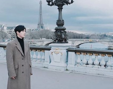Kim during a video shoot in the Paris, France.
