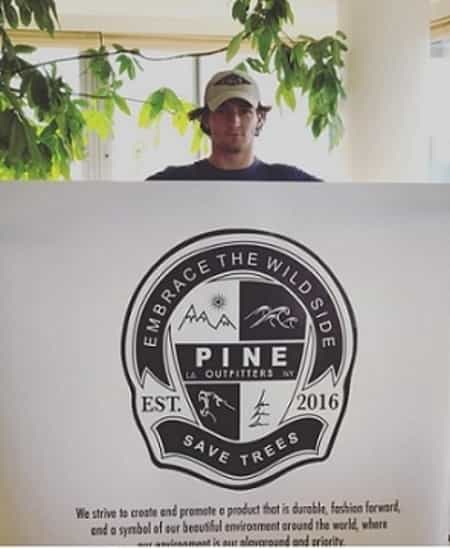 Daniel Neeson promoting his own clothing brand on social media