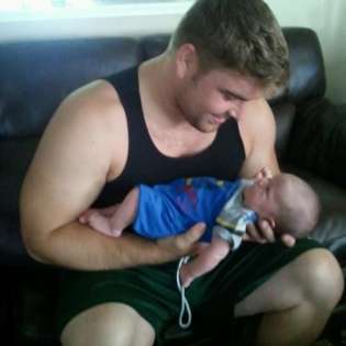 Matthew J. Lawrence is carrying his newly bond child