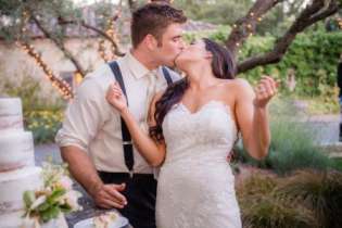 Matthew J. Lawrence kissing Kaitlyn Plum at their nuptial