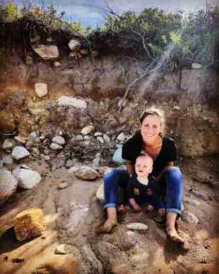 David Gura's wife, Kate Brannen playing with her son
