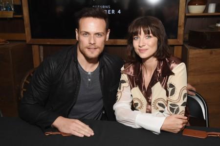 Cirdan Heughan's brother, Sam Heughan with his co-actress of Outlander, Caitriona Balfe
