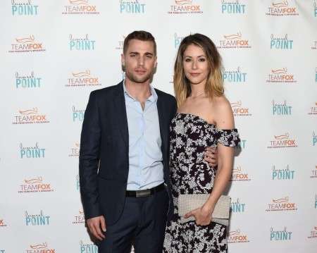 Dustin Milligan with his fiancee, Amanda Crew