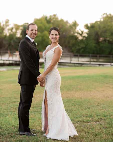 Angela Akins Garcia and Sergio Garcia at their nuptal