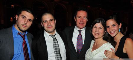 Gerald Krovatin and Anna Quindlen with their children at Barnard College's 2010 Scholarship dinner & auction