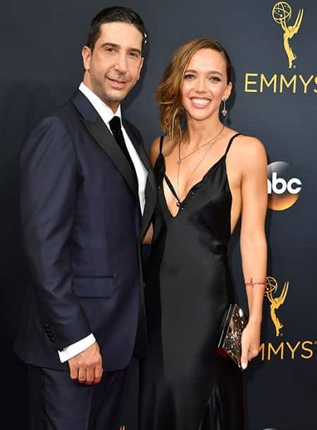 David Schwimmer with his former wife Zoe Buckman at the Emmy's Award