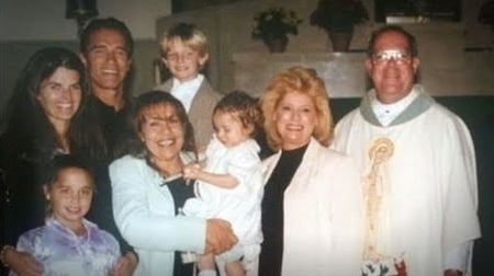 Mildred (front row-second from left) with Arnold's family while she worked as a housekeeper