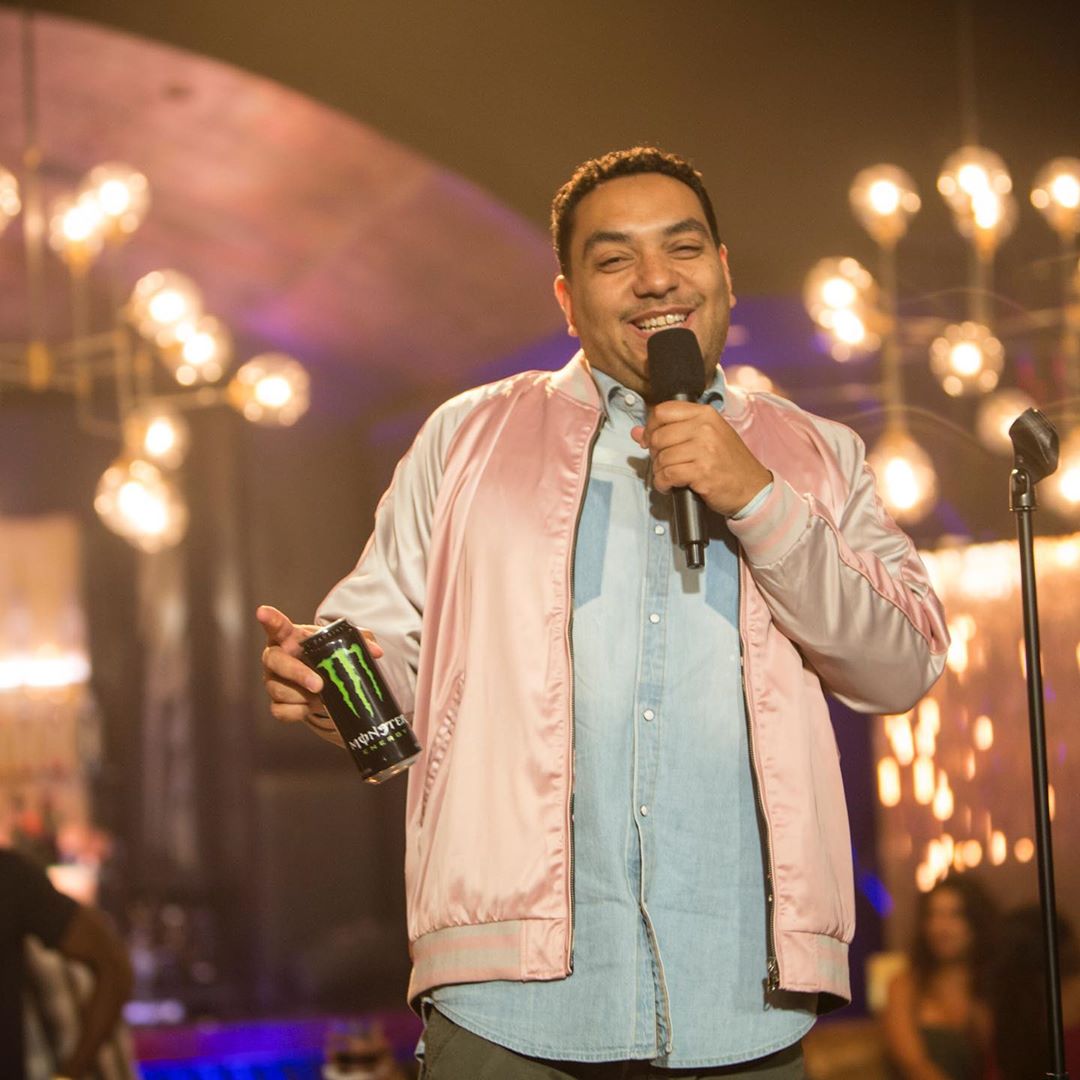 Cipha doing stand-up comedy