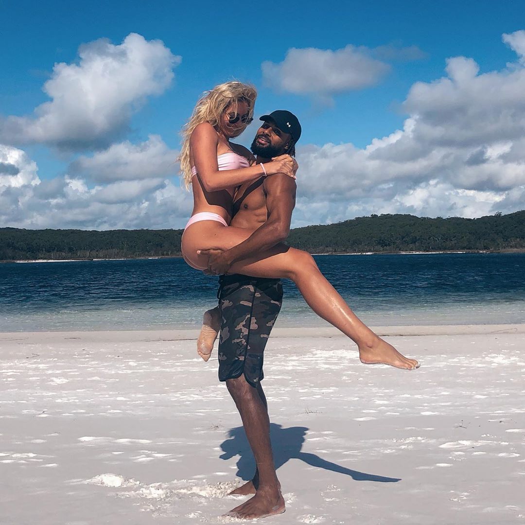 Patty carrying his spouse, Alyssa