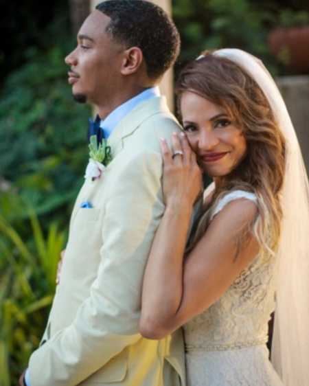 Omar Abdul Ali and Elle Duncan at their wedding ceremony