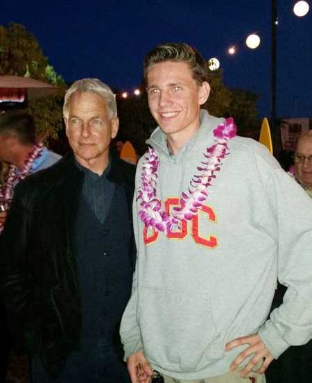Ty Christian Harmon with his father, Mark Harmon