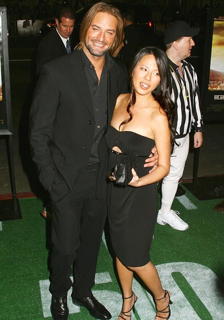 Yessica Kumala and her husband, Josh Holloway in Black Dress 
