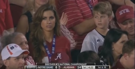 Katherine Webb at BCS National Championship Game supporting her then boyfriend AJ McCarron