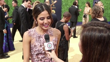 Erin at the Emmys award for her show The Rundown