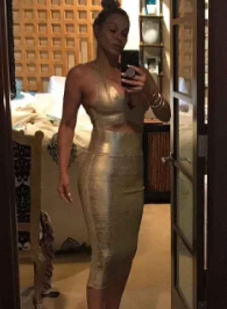 Sheree in her designed outfit