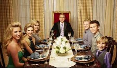 Todd and family in his mansion