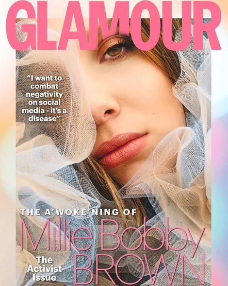 Millie Bobby Brown on a cover page of magazine