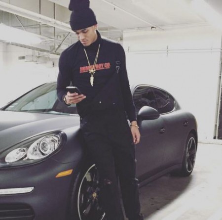 Jordan Clarkson showing his Porsche on his social media profile
