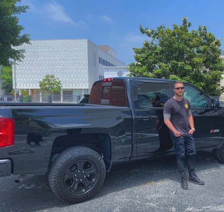 Chet flaunting his truck