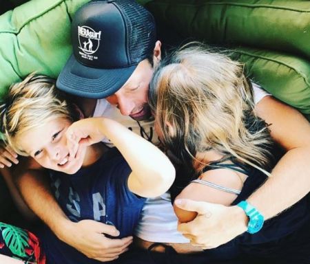 Chris Martin with his Kids
