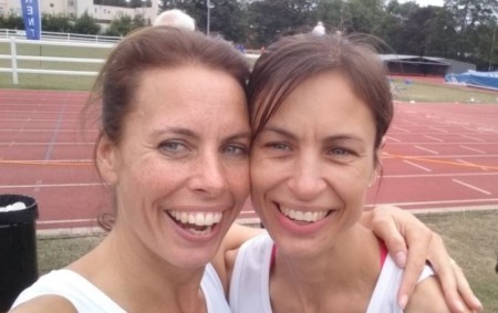 Nina Ridge with her sister