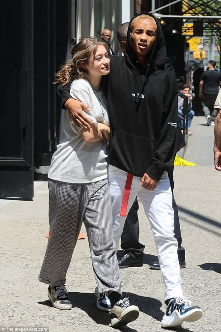 Odessa Adlon and her boyfriend, Jaden Smith. Love life, lover, partner, romantic duo, love pair, romantic couple.