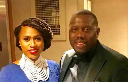 Conan Harris with his wife Ayanna Pressley