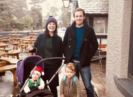 Nina Warhurst with her husband, Ted, and their sons. 