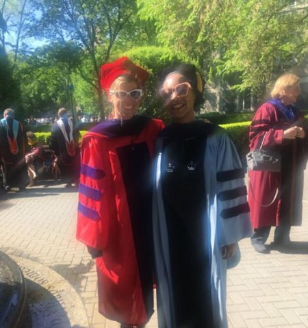 Christina Greer with her friend during their graduation time.