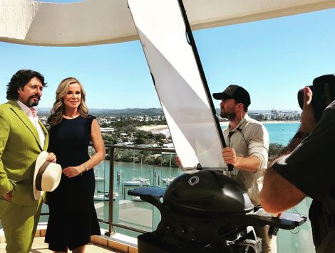 Juliet Ashworth working at Instant Hotel on Channel 7, alongside her partner.