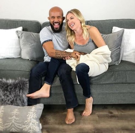 Destiny Bartels and her husband, Demetrious Johnson 