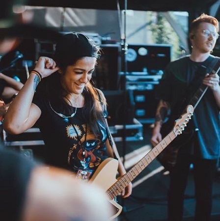 Image: Bayley attending the concert with neckdeepuk