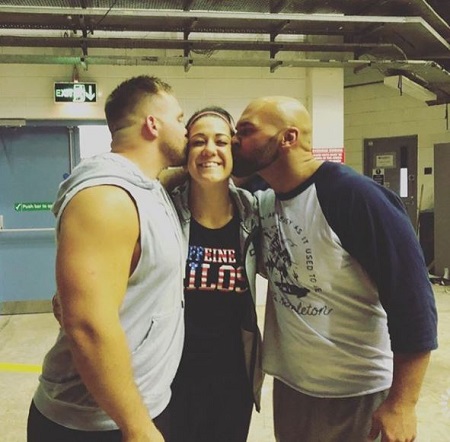 Image: Bayley with her friends sharing love