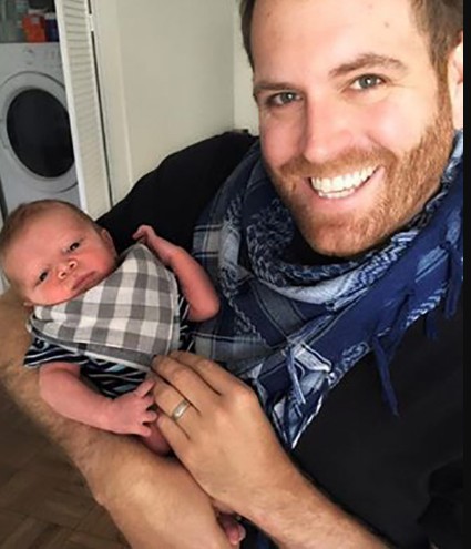 Hallie Gnatovich's husband iwth their kid